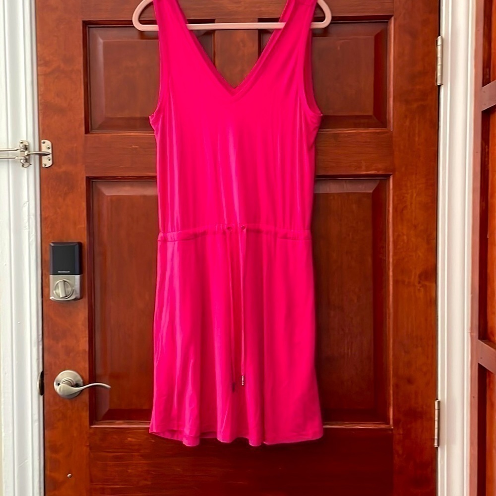 Sweaty Betty Take It Easy Drop Waist Dress in Pink Size S